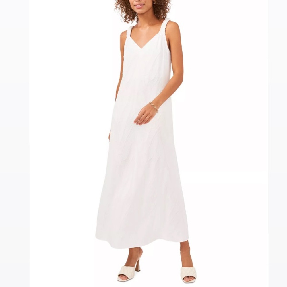 VINCE CAMUTO Women's Jacquard Maxi Dress white size XL maxi beach summer